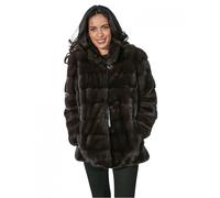 48 pelliccia donna giaccone visone dyed aurora con lavorazi orizzontale e col...