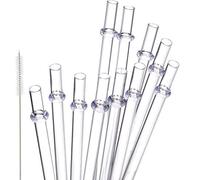 48 Pezzi 11 Pollici Cannucce di Plastica Dura Riutilizzabili Trasparenti Senza BPA Cannucce di Ricambio per Barattolo e Bicchieri da 40/30/24 oz con Pennello per Pulizia Pulitore di Cannucce