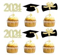 48 pezzi 2024 laurea Cupcake topper classe 2024 laurea Cake Topper per torta laurea 2024 forniture per decorazioni per torta di laurea