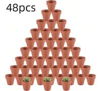 48 pezzi/32 pezzi/24 pezzi/12 pezzi/10 pezzi/6 pezzi Vasi in terracotta mini da 2,2 pollici, piccoli vasi da fiori, vasi di argilla minuscoli con fori di drenaggio per piante grasse e cactus da intern
