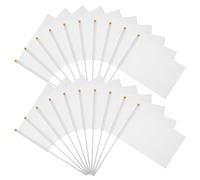 48 pezzi Bandiera Bianca da Arbitro a Mano 30x21x0,1cm per eventi | Poliestere e Plastica, Asta Sottile Inclusa, Design Neutro, per Gare di Nuoto, Spettatori