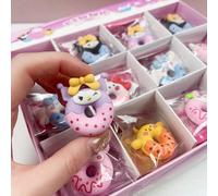 48 pezzi Cancellini a forma di Ciambella Sanrio, design a cartone animato carino, regalo per studenti, articoli di cancelleria, stile e colore casuali, per il ritorno a scuola 1 pz (colore casuale),10