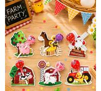 48 pezzi Cartoncini decorativi per lecca-lecca con animali della fattoria, Cartoncini per lecca-lecca con motivo di animali della fattoria, Cartoncini decorativi per confezioni regalo per il 1° comple