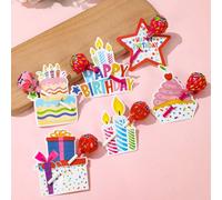 48 pezzi Decorazioni a forma di lecca-lecca per il compleanno, forniture per decorazioni per feste di compleanno, matrimoni e baby shower, accessori per confezioni regalo caramelle per compleanni, dec