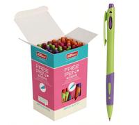 48 pezzi di penne a a pressione, penne a olio blu da 0,7 mm, con design ad alto contrasto e alla moda, adatte per gli studenti delle scuole primarie per prendere appunti, forniture per ufficio retrò,