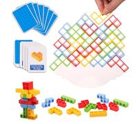 48 Pezzi di Tetra Tower Balance Stacking Blocks Gioco, Blocks Stacking Game Set per Bambini e Adulti Giochi da Tavolo Divertenti per 2 Giocatori Giochi a Casa Feste Viaggi
