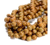 48 pezzi di venature del legno, diaspro liscio, rotondo, 8 mm, pietra naturale, rotonda, vera pietra per la produzione di braccialetti fai da te, cordoncini per gioielli