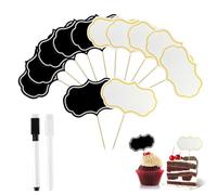 48 Pezzi Etichette per Buffet,Targhette per Formaggio, Bastoncini Cocktailbandiere Bandiere per Buffet, da Scrivere su Decorazioni per Cupcake, per Feste Matrimoni, Compleanni (Bianco & Nero)