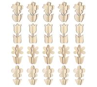 48 Pezzi Fiori di Legno Non Finiti per Dipingere | Forme Floreali Beige, Legno Grezzo Decorabile, Attività Artistica Genitori Figli, per Casa e Tavolo Primaverile