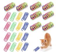 48 Pezzi Giocattolo a Molla per Gatti, Giocattoli Interattivi per Animali Domestici, Molle a Spirale Colorate in Plastica Durabile, per Gattino e Animali per Uccidere il Tempo (Colori casuali)