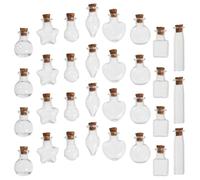 48 Pezzi Mini Bottiglie dei Desideri in Vetro Tappo di Sughero | Trasparenza Limpida, Formato Tascabile, per Bricolage, Regali, Scenografie, Gesso, Fiammiferi, Sale