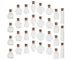48 Pezzi Mini Bottiglie dei Desideri in Vetro Tappo di Sughero | Trasparenza Limpida, Formato Tascabile, per Bricolage, Regali, Scenografie, Gesso, Fiammiferi, Sale