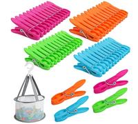 48 Pezzi Mollette per Bucato, Mollette di Plastica Colorate con Cestino per Mollette, Mollette Senza Impronte, Premium Laundry Pegs, per Asciugamano, Biancheria, Intima, Pantaloni, Coperta, Bambola