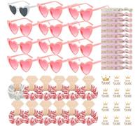 48 Pezzi Occhiali Team Bride Braccialetti Tatuaggi,Bride Occhiali a Forma di Cuore,Occhiali da Sposa Cuore,Occhiali per Addio al Nubilato,Bride to be Gadget,Team Bride Occhiali a Forma di Cuore