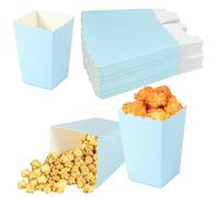 48 Pezzi Scatole di Popcorn, 7,5x5,5x11cm Sacchetti Pop Corn in Cartone | Blu Mini Porta Pop Corn Festa, Sacchetti per Popcorn, per Feste, Compleanno, Carnevale, Serate al Cinema, Matrimoni