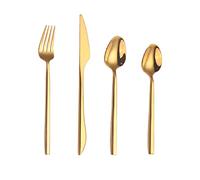 48 pezzi Set di argenteria set di posate in oro opaco per 12 persone Servizio per la casa e un ristorante Set di posate in acciaio inossidabile Set lavastoviglie Safe 48pcs oro