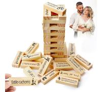 48 Pezzi Spagnolo Set di Torre di Blocchi Super Cattivi, Blocchi impilabili Torre per Coppie, Giochi di Coppie in Legno per Adulti, Giochi Hot per Adulti per Fidanzata, Fidanzato/Moglie Marito