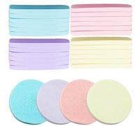 48 Pezzi Spugnette Viso Pulizia, Spugne Viso Compressa Spugna Struccante Viso Lavabile (Rosa, Giallo, Blu, Viola)
