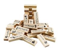 48 pezzi Super Naughty Block Tower Game, Love & Naughty Torre impilabili in legno, blocchi di legno con verità o dovere, domande e sfide, gioco impilabile per coppie, divertente gioco di coppia per