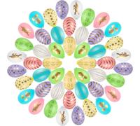 48 Pezzi Uova di Pasqua Decorative,Ovetti Pasquali,Uova di Pasqua,Decorazioni Pasquali,Decorazioni Pasquali da Appendere,Easter Egg(6 cm * 4 cm)