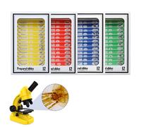 48 Pezzi Vetrini Per Microscopio Con Campioni Per Bambini Bambini Preparati