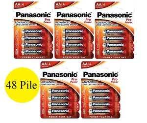 48 pile batterie Stilo AA PANASONIC PRO POWER 12 blister OFFERTA SCORTA