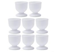 48 portauova per uova sode per uova, supporti in plastica bianca per uso colazione in cucina, supporta la posizione verticale per una facile rimozione della parte superiore delle uova (8 pezzi)