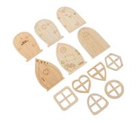 48 porte in legno da giardino delle fate - Ritagli per porte in miniatura non verniciate per artigianato fai da te, 10 x 6,4 cm, per decorazioni per case delle fate e tavole per graffiti