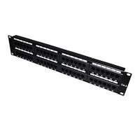 48 porte UTP Cat 6 Patch Panel Networking RJ45 Porte 19 pollici montato su rack con braccio di gestione posteriore