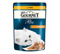 48 PURINA GOURMET LE PERLE CIBO PER GATTI POLLO 85gr FILETTINI SALSA CROCCANTINI