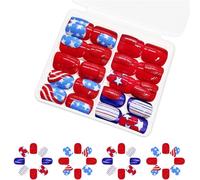 48 pz Star Press On Nails Short Square Stick On Nails Glittering Full Covers Unghie finte Manicure Forniture