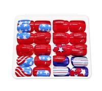 48 pz Star Press On Nails Short Square Stick On Nails Glittering Full Covers Unghie finte Manicure Forniture