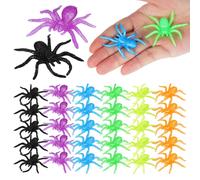 48 ragni finti elastici - Piccoli ragni realistici e spaventosi, per