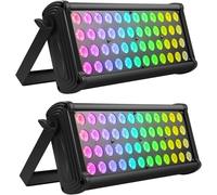 48 RGB 3 en 1 LED Wallwasher Barra Luminosa, Luce da Palcoscenico Luci Discoteca, Strobo Faretto Effetti Luce per DJ Feste Nozze Halloween Natale, 2 pezzo