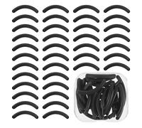 48 ricariche di ricambio per piegaciglia, in gomma siliconica, con scatola trasparente, cuscinetti neri per bigodino universale (nero)