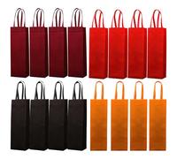 , 48 sacchetti regalo per bottiglie di vino, sacchetti di vino di Natale, tessuto non tessuto, bottiglie singole, caffè, bordeaux, arancione e rosso, dodici ciascuno