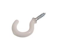 48 X Ganci A Scomparsa In Plastica Bianca Rivestiti In Vite 19Mm 3/4"