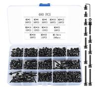 480 Pezzi Set Viti M3, Viti Bulloni e Dadi Assortimento Kit, Viti Bulloni a Testa a Esagonale Bussola, Viti a Cilindro con Esagono Incassato, Bulloni Esagonali e Dadi e Rondelle per Macchine