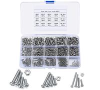 480 Pezzi Viti e Dadi a Esagonale Brugola Testa Kit, M2/M3/M4 Viti a Testa Tonda e Dadi in Acciaio Inossidabile, Viti Bulloni a Esagono Incassato Kit (argento)