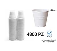 4800 Bicchierini Di Plastica Da Caffè Bianchi Bicchierino Bicchieri NO Carta TIM