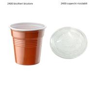4800pz ARISTEA BICCHIERE BICOLORE caffè 80cc + ARISTEA NATURIA COPERCHI in R-PET