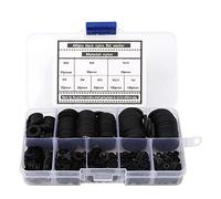 480Pcs Nero Nylon Rondella Guarnizione Piatto Pianura Combinazione Kit M2-M10 Forniture Hardware per la Comunicazione Galvanotecnica Medine Attrezzature Attrezzature Per Ufficio