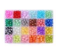 480Pcs Screpolature Perle Vetro 8mm Perline di Cristallo Braccialetto Loose