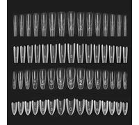 480pcs Unghie Finte Adesive In Acrilico, Ricostruzione Unghie Naturale Artificiale, Tips Unghies Ricostruzione Da Donna Per Saloni Di Manicure, Unghies Francese Artificiale, Arte Nail Tips