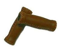 484040546 COPPIA MANOPOLE IN PELLE MARRONE PER BICICLETTA TIPO VINTAGE
