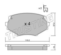 488.0 TRUSTING Kit pastiglie freno, Freno a disco per MAZDA