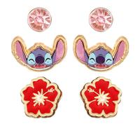 (48A) Disney - Lilo & Stitch Multicoloured Enamel Costume 3 St Earring ACC NUOVO