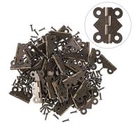 48Pcs Pratiche cerniere a forma di farfalle a 4 fori antiche piccole cerniere