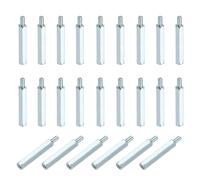 48pcs Supporto Esagonale M3x26mm+6mm Zincato per Ferro, Argento