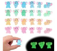48pz Mini Elefanti Che si Illuminano al Buio, Carini Mini Elefanti Figurine di Elefanti Accessori per il Giardino Scuro per la Decorazione Della Casa Delle Bambole da Giardino